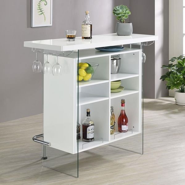 White Gloss Rectangular Bar Unit